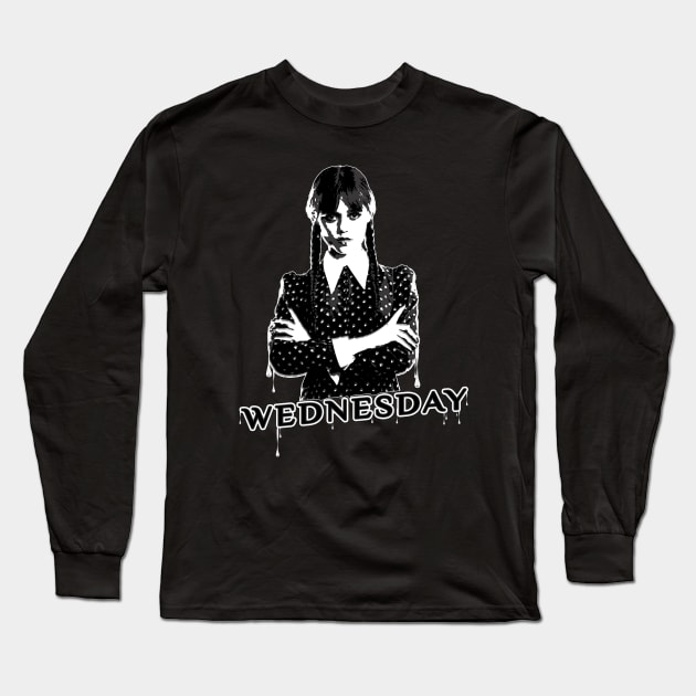 Wednesday Addams T Shirt Long Sleeve T-Shirt by elmejikono